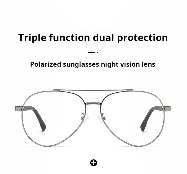 YIMARUILI Herren Pilot Polarisierte Magnetische Clip-On Brille Retro Große Größe UV400 Optische Brillen Rahmen Frauen 8618 – Detail 2