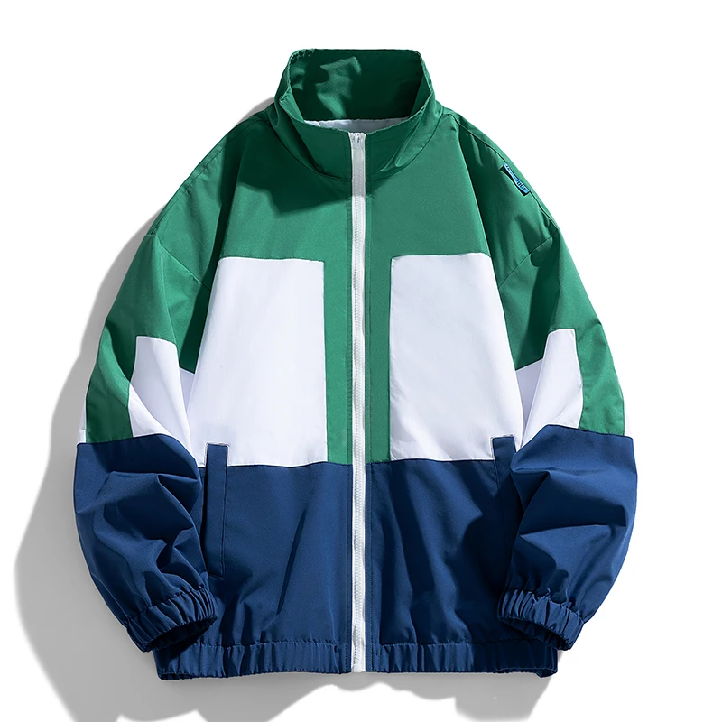 

Men's Custom Logo Windbreaker Jacket Casual Outdoor Sports Biking Camping Jacket with Color Blocking Manufacturer Dyed Processed