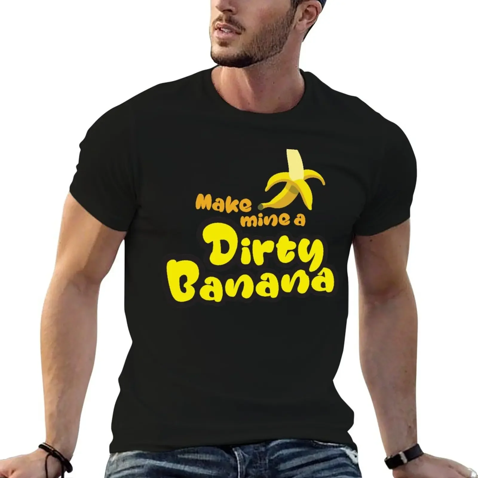 Dirty Banana - Cocktail - Yellow and Black T-Shirt summer clothes essential t shirt plus size clothes plus size men clothing