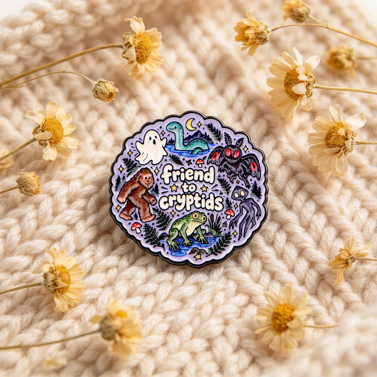 Funny Slogan Hard Enamel Brooch Cartoon Animal Creature Sheep Squirrel Raccoon Panda Lapel Pin Clothing Bag Accessory Present - view 3