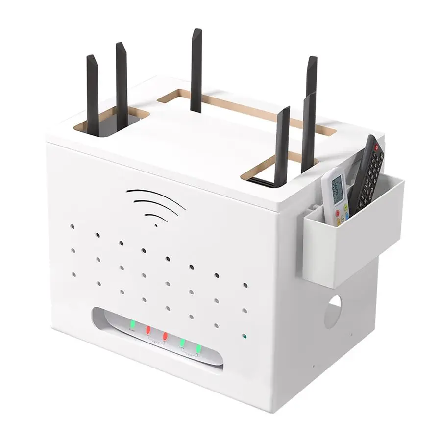 

Шкафчик для Wi-Fi роутера и модема, декоративный короб для роутера, органайзер для кабелей и удлинителей, белый