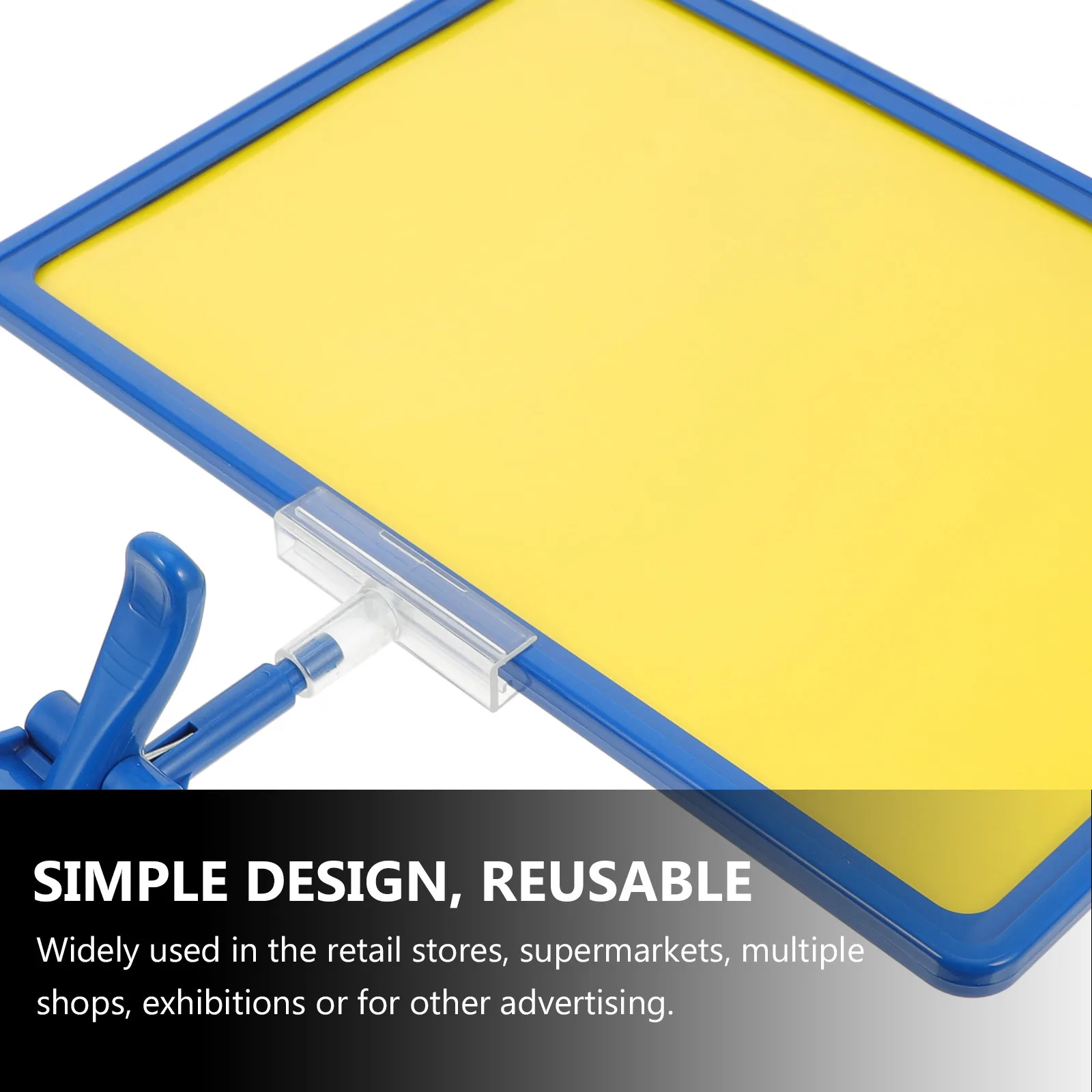 

1 set A4 Blue Abs Material Reusable Retail Display Tags For Supermarket Clothing Rack Sign Clip Price Tag Holder Merchandise