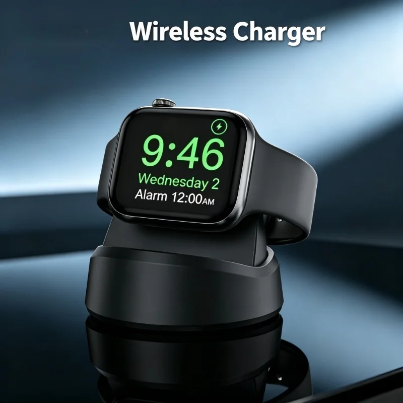Office Travel Silicone Apple Watch Charging Stand Portable Wireless Charger Dock Holder Desktop Nightstand Charging Station