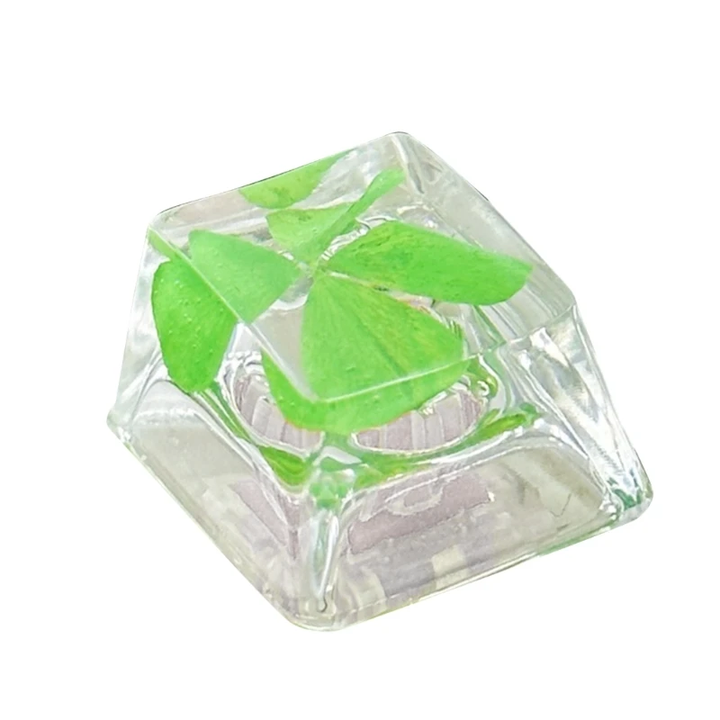 Y1UB Transparency Clovers Keycap Customs Keycaps Resin Keycap Handmade Keycaps for Keyboards Keycap Decoration Accessories