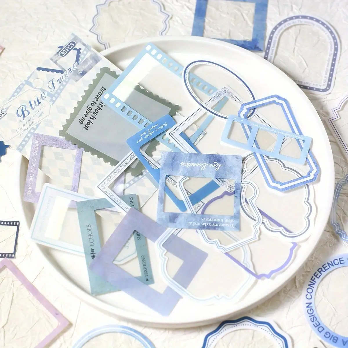 30pcs Transparent PET Frame Stickers Scrapbooking Decorative Supplies Journaling Scrapbook PET Materials Craft Daily Planner