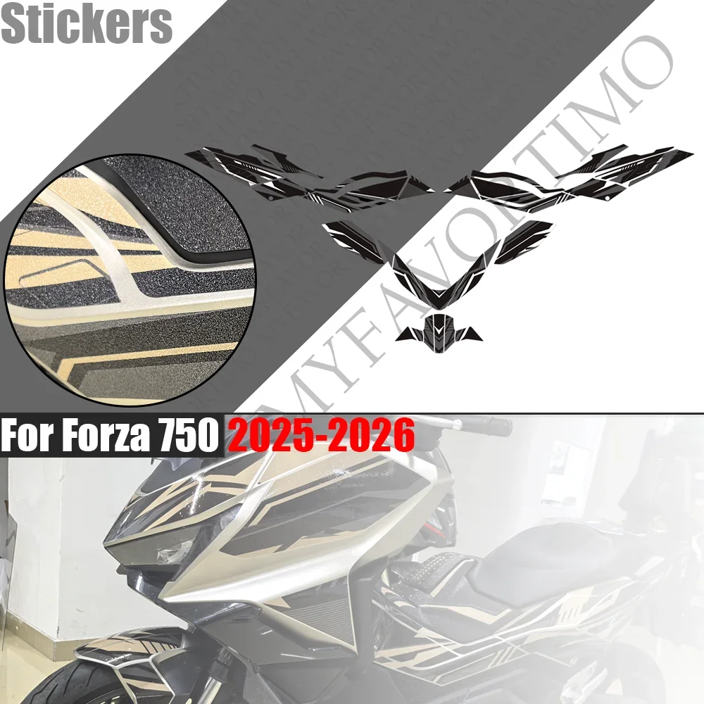 Motorcycle Anti-Slip Tank Pad Knee Grip Protector Front Fender Fairing Stickers Decals For Honda Forza 750 Forza750 2025-2026