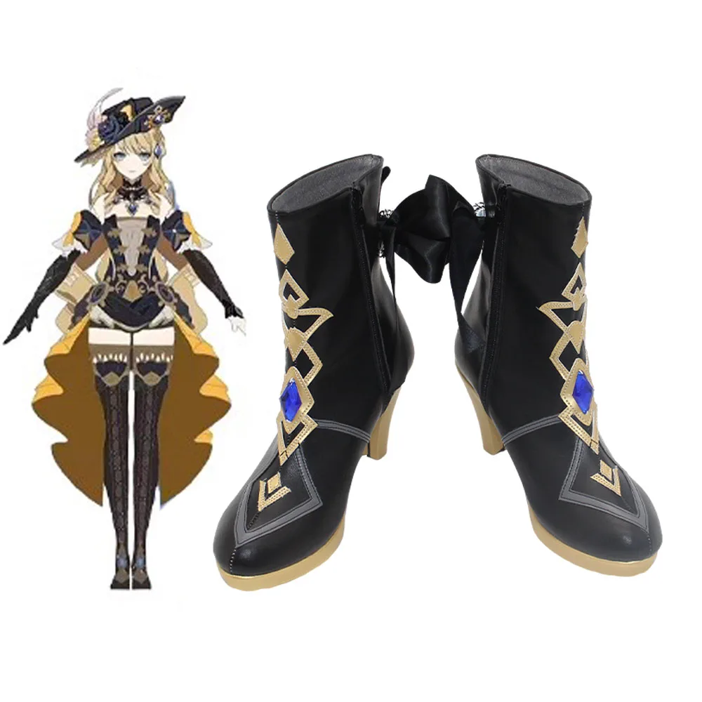 

Games Genshin Impact Navia Cosplay Shoes Archon Quests Navia Boots Halloween Carnival Party Outfit Women Men Role Play Props