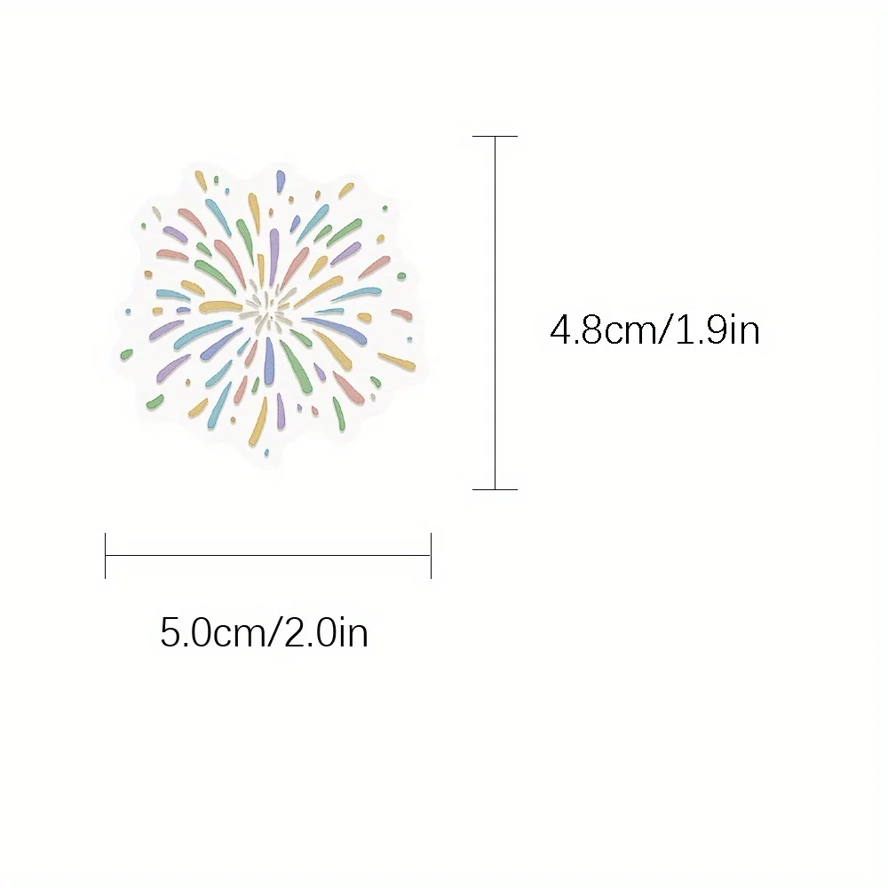 50pcs Vintage Fireworks Stickers Suitable for Scrapbooking,Journaling,Guitar,Skateboard,Luggage,Planner Decoration,Retro Design