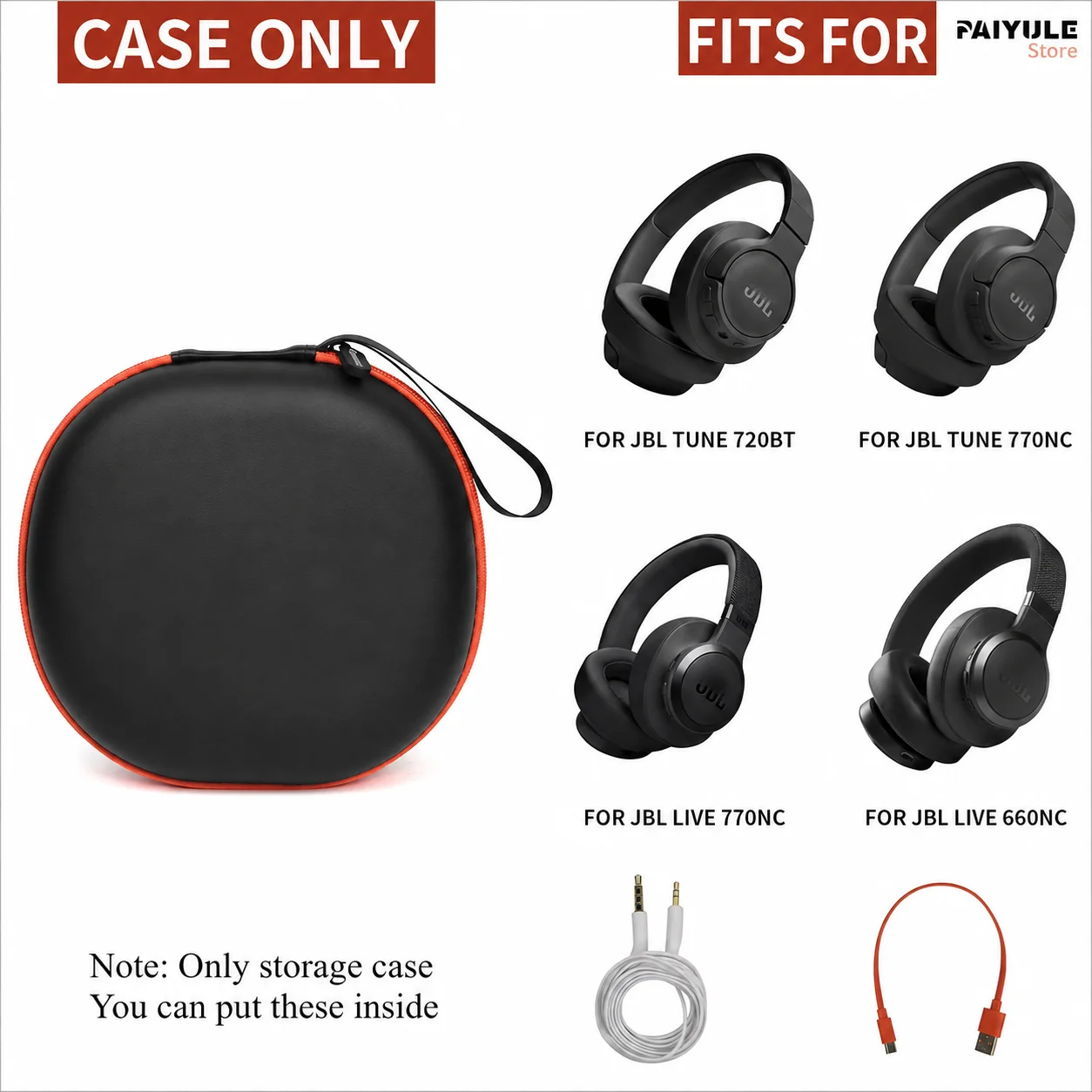 Hard Case Compatible with JBL Tune 770NC/ Live 770NC/ 720BT/ 660NC/ 650BT/ 670NC/ 710BT/ 760NC (Box Only) - view 2