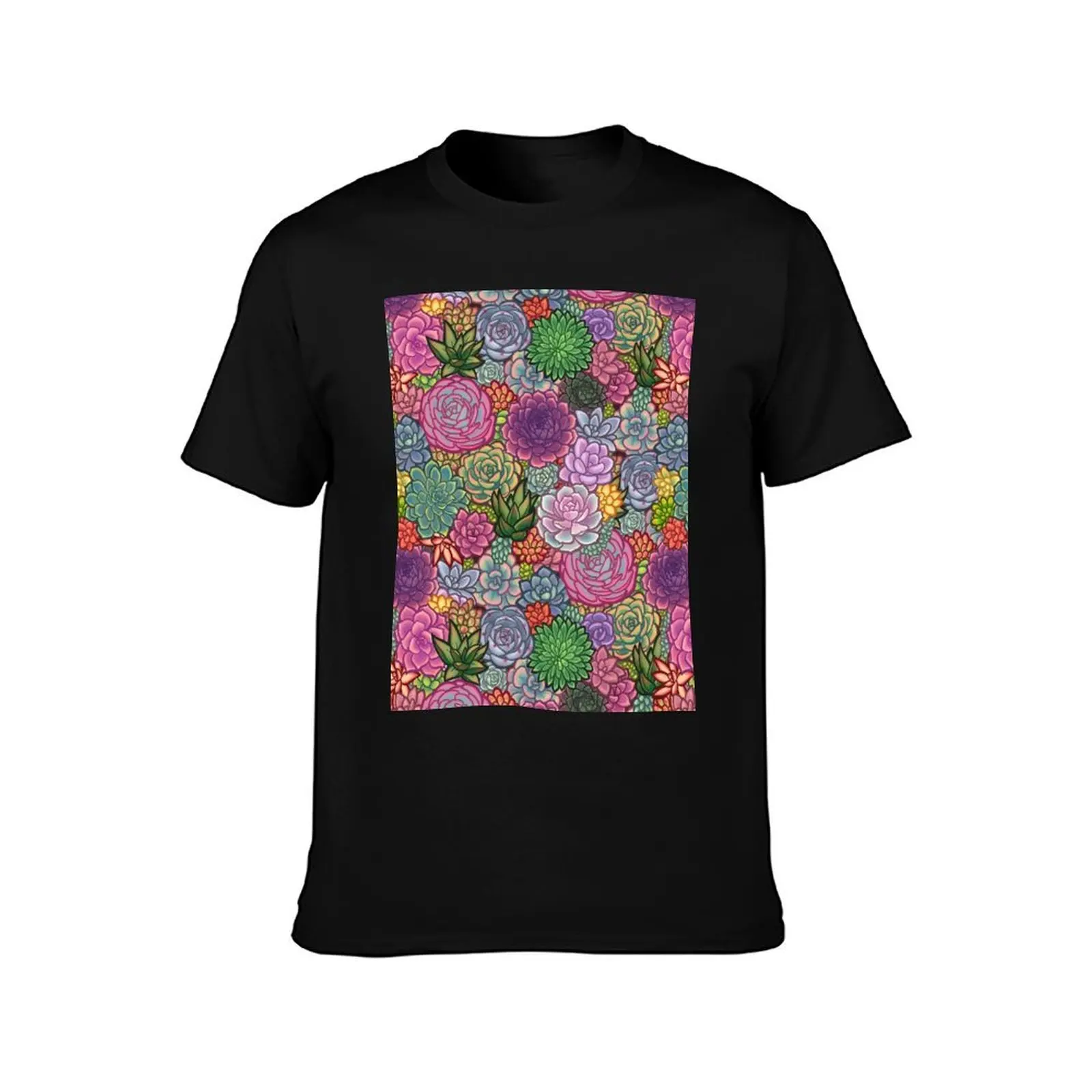 Succulent Garden T-Shirt Soft Stretch Short Sleeve Top T-Shirt