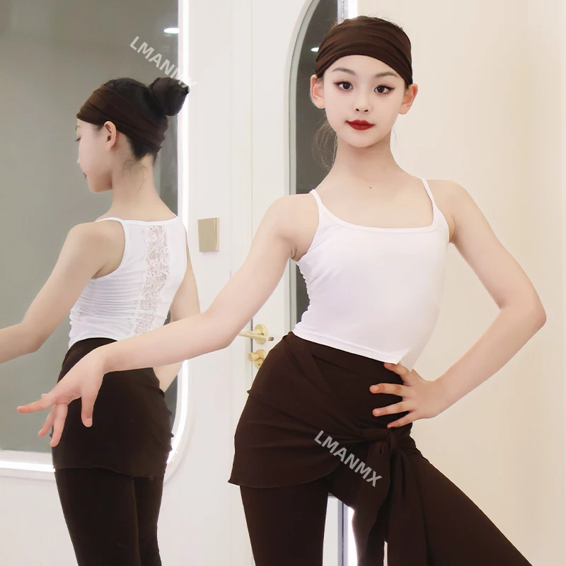 

2025 New Latin Dance Dress for Girls' Autumn and Winter Children's Strap Training Uniform