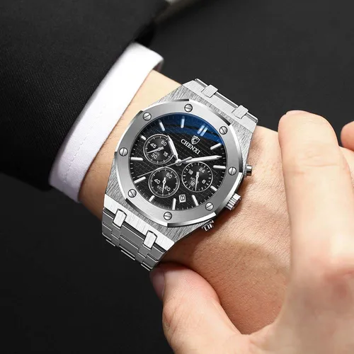 Imagen 2 del producto Relojes CHENXI para hombre, calendario de marca de lujo, reloj de pulsera luminoso resistente al agua para hombre, reloj deportivo de acero inoxidable de cuarzo de alta calidad