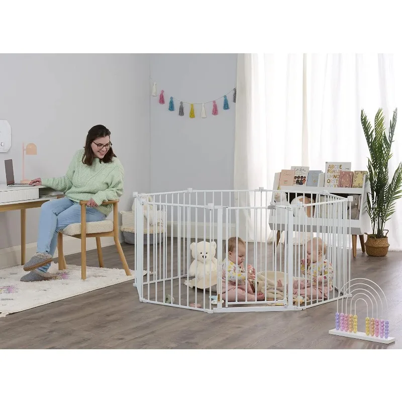 192-Inch Super Wide Adjustable Baby Gate and Play Yard, 4-In-1, Bonus Kit, 4 Count (Pack of 1