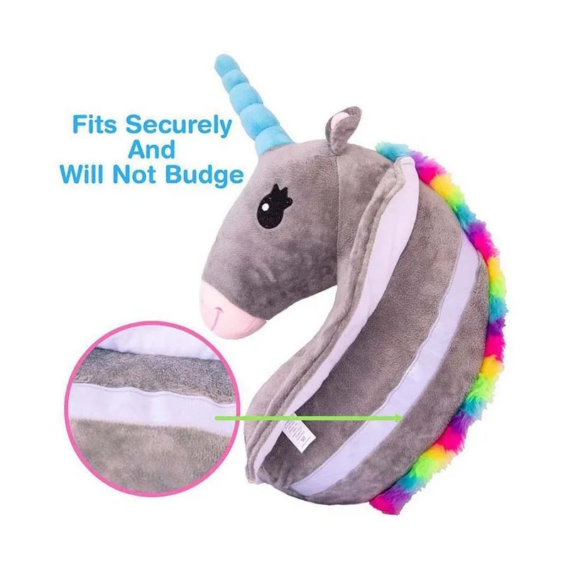 Cartoon Eenhoorn Kussen Knuffeldier Autogordel Cover Knuffels Zacht Kinderkussen Kinderen Taille Kussen Veiligheid Schouderstuk