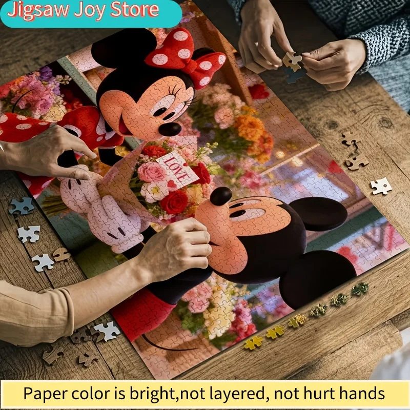 2D plat, 1000 stuks Disney Mickey & Flower Shop puzzel - Valentijnsdag cadeau geschikt voor &, puzzeluitdaging, kamerdecoratie (slaapkamer
