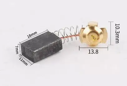 Escova de Carbono para Martelo Elétrico Escova de Grafite para Rebarbadora Uso para Máquina Ferramenta Elétrica 7*11*18 mm 7*11*17 mm 10 Pcs