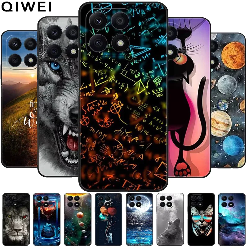 For Honor Play9A 2024 Case 6.56'' Cool Black Silicon Soft TPU Phone Cases for Honor Play 9A GFY-LX3 Back Cover Animals Wolf Lion