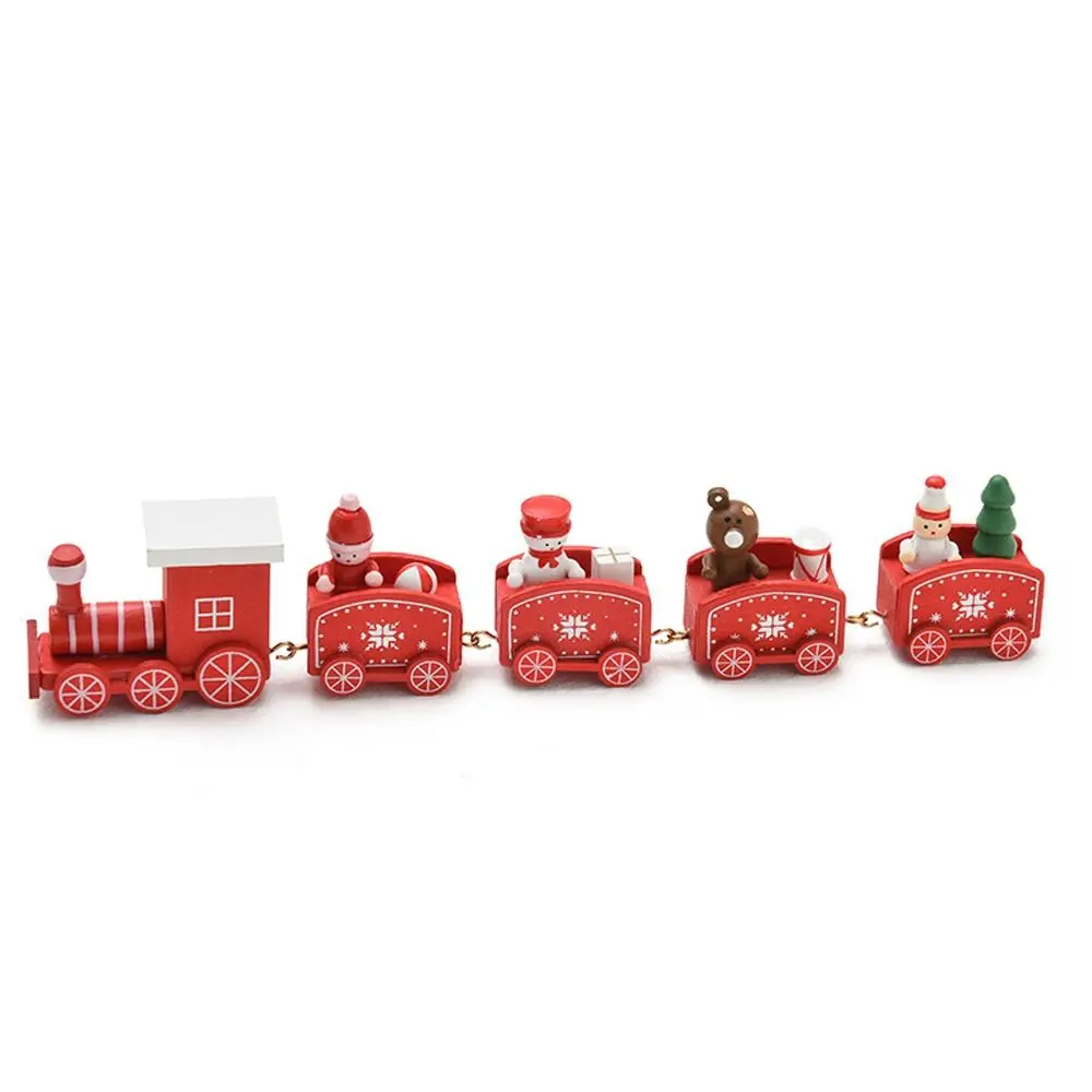 

Crafts New Year Gift Cake Party Props Christmas Decoration Home Decor Wooden Train Christmas Ornament Window Ornaments