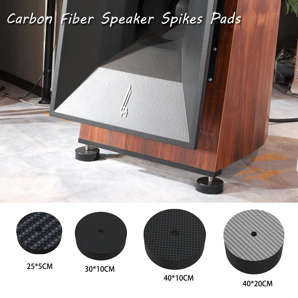 4PCS Black Carbon Fiber Speaker Feet Hifi Amplifier Feet, Absorb Shock Amplifier Pads Audio Speaker Anti Vibration Feet