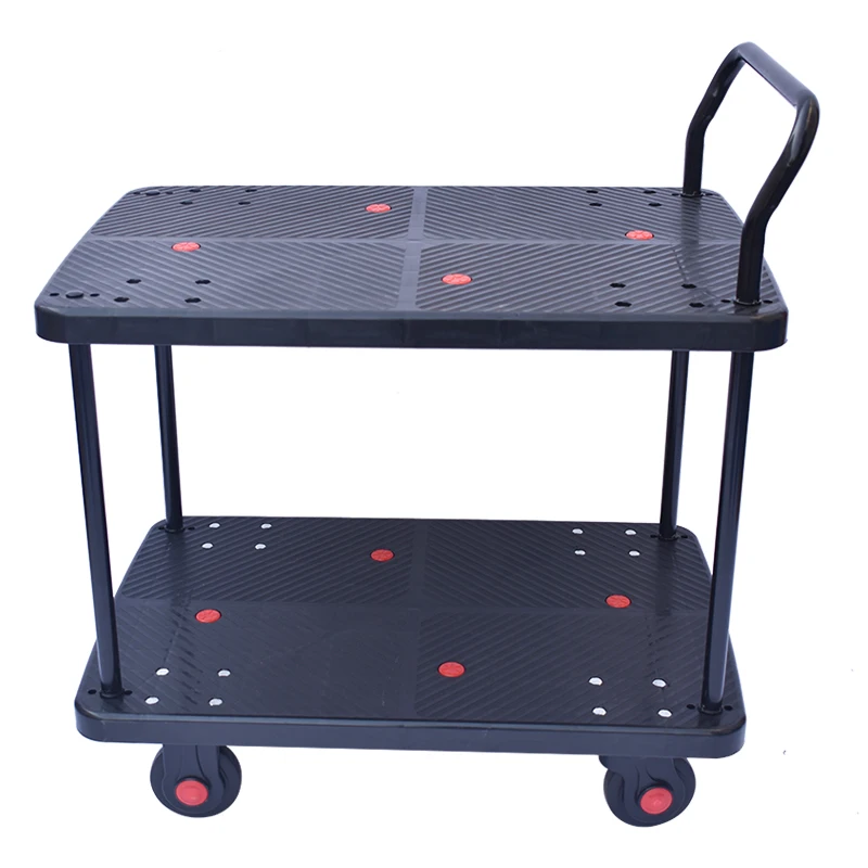 Single armrest double-layer flatbed car Double-layer trolley Multi-layer flatbed car