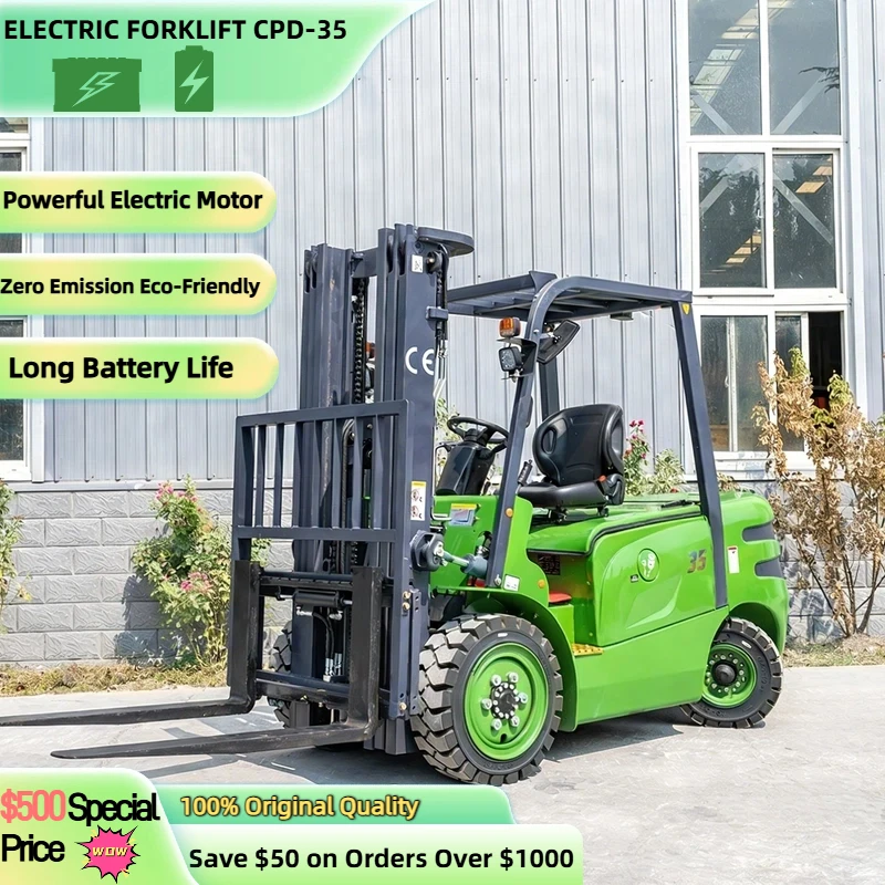 3.5Ton Four Wheel Electric Forklift Hydraulic Lifting Electric Forklift Heavy Duty Electric Forklift Energy Saving Warehouse