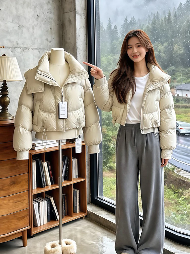 

Модная зимняя женская куртка из хлопка с капюшоном, в стиле пэчворк, универсальная, свободного кроя, на молнии, в корейском стиле