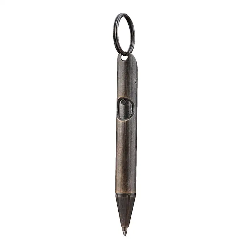 Stylos à bille rétractables professionnels, stylo à bille de poche en laiton, stylo d'écriture multifonctionnel, porte-clés pour