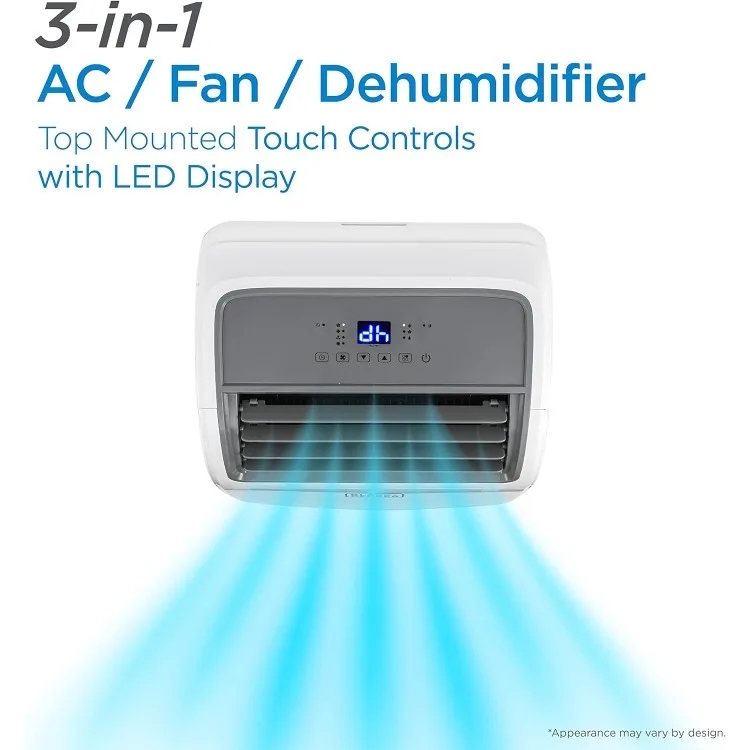 Zwart + Decker 12,000 Btu Draagbare Airconditioner Tot 550 Vierkante Voet Met Afstandsbediening, Wit