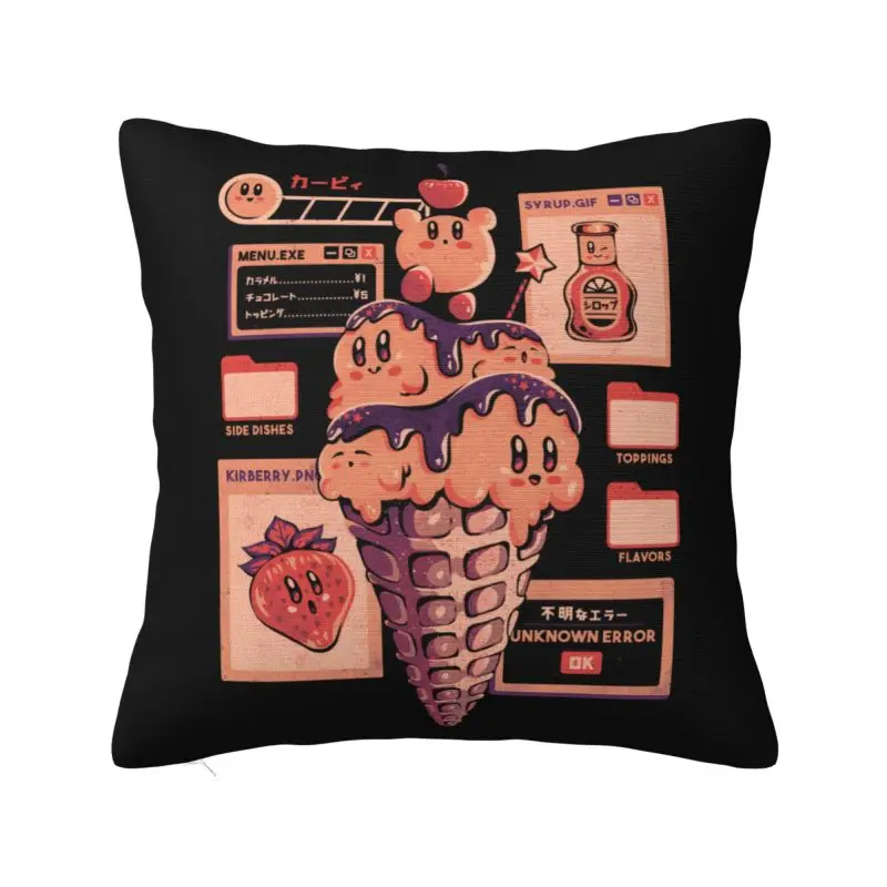 Custom Kirbys Game Anime Throw Pillow Covers Chair Cushion Cover Square Pillowcase