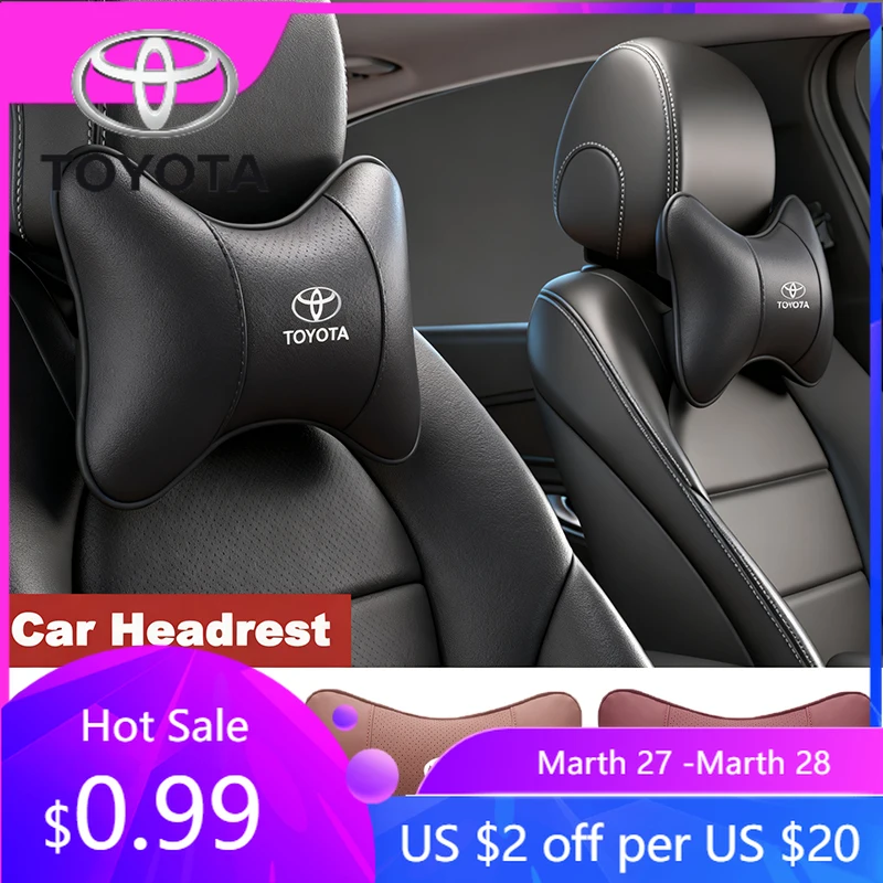 

Новые автомобильные наклейки 2026 года для Toyota: 1 шт. автомобильная подушка-подголовник из пены с эффектом памяти с логотипом для Toyota Corolla, Yaris, Aygo, Prius, RA