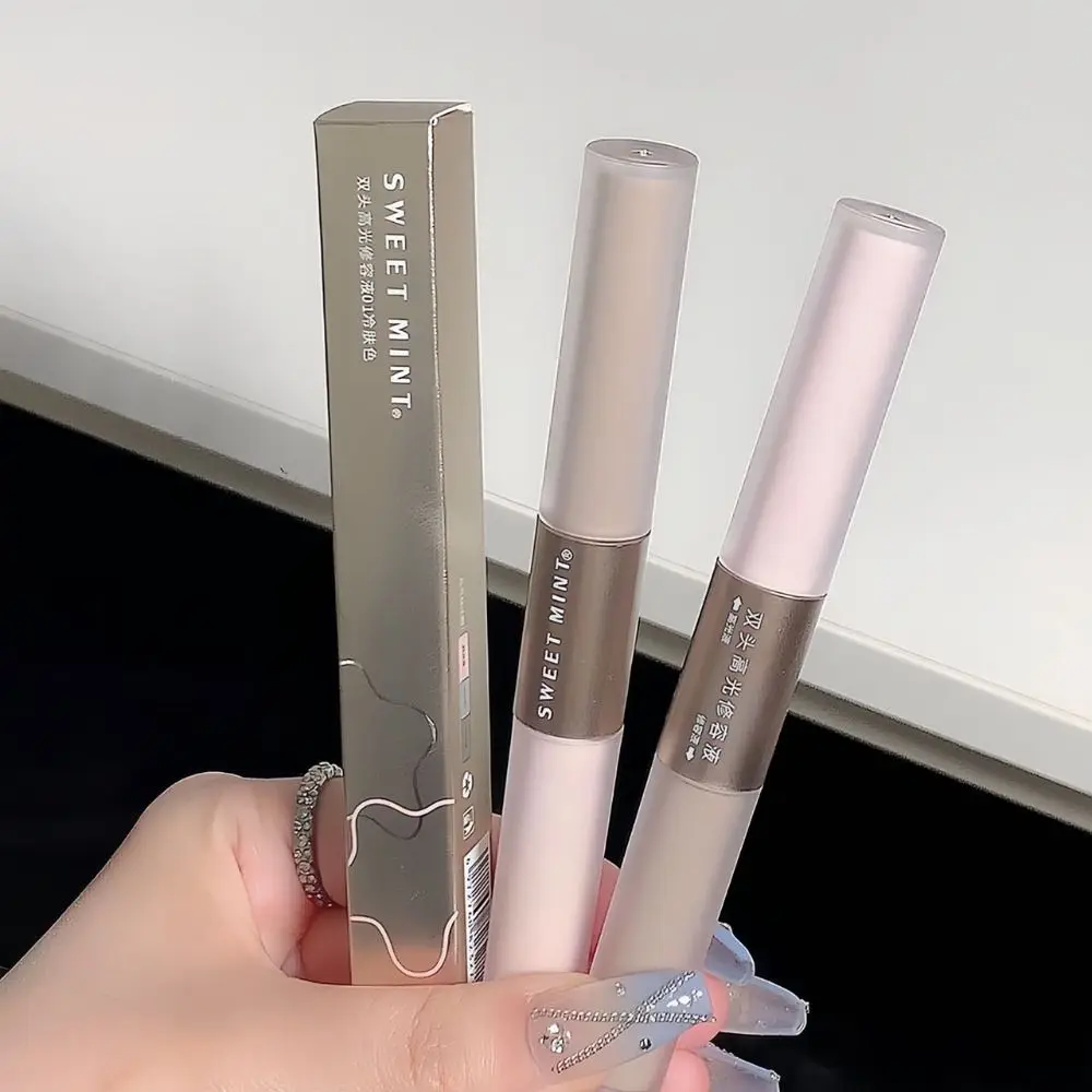 เครื่องสําอางค์ Highlighter Contour Stick กันน้ําสี Corrector Face Bronzer 2 In 1 ยาวนานจมูก Shadow ครีมแต่งหน้าเครื่องมือ