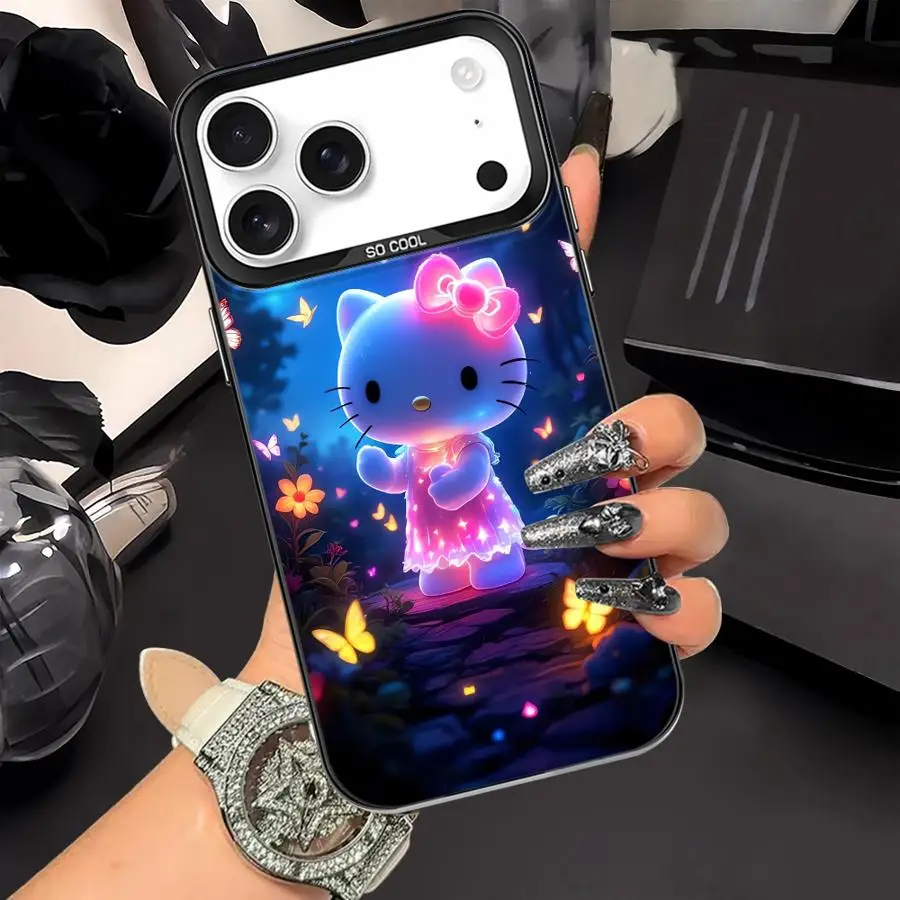 حافظة لهاتف آيفون 16e XR 17Air 14 XS 15 Plus 11 16 17 Pro Max 13 12 غطاء هاتف خلفي Hello Kitty Cute