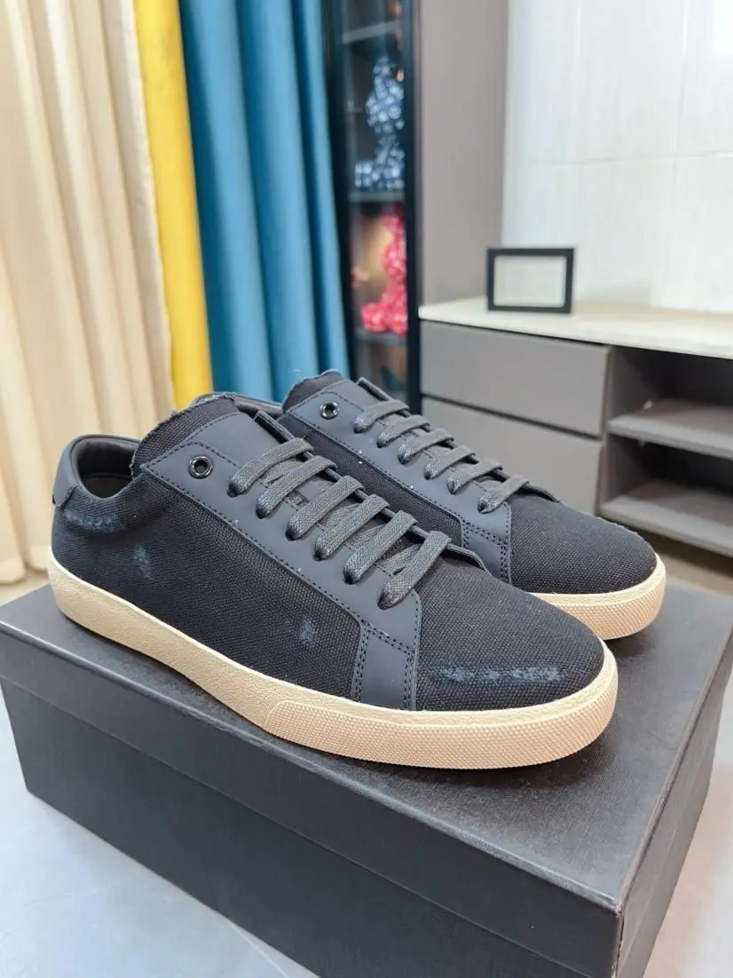 Unisex Fashion Lace Up Board Sneakers Breathable Canvas Stitching Design Thick Flat Sole All Match Daily Footwear