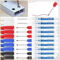 AU67-10Pcs Deep Hole Marker Pen, Multi-Purpose Long Nib Deep Reach Marker Pen, Carpentry Plastic Metal Glass Marking Tool