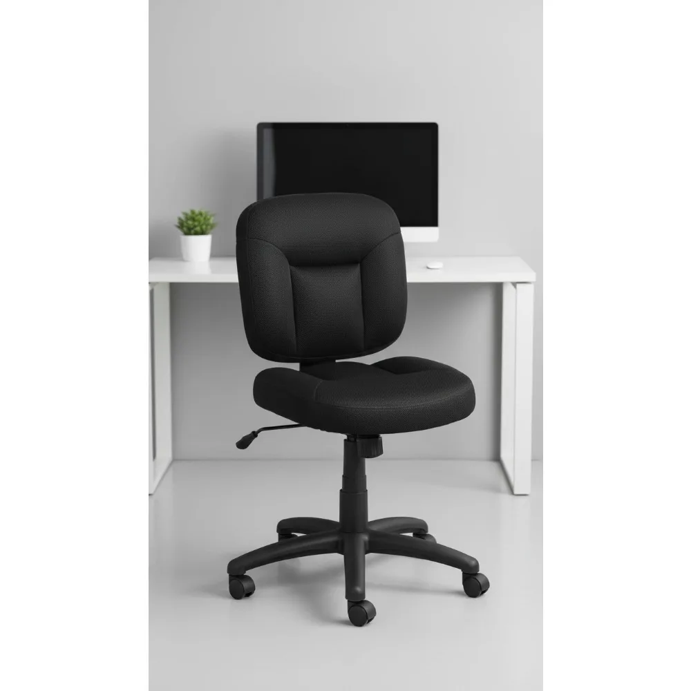 

Эргономичный офисный стул с регулируемой высотой и поворотом на 360°, тканевая обивка, черный для домашнего офиса
