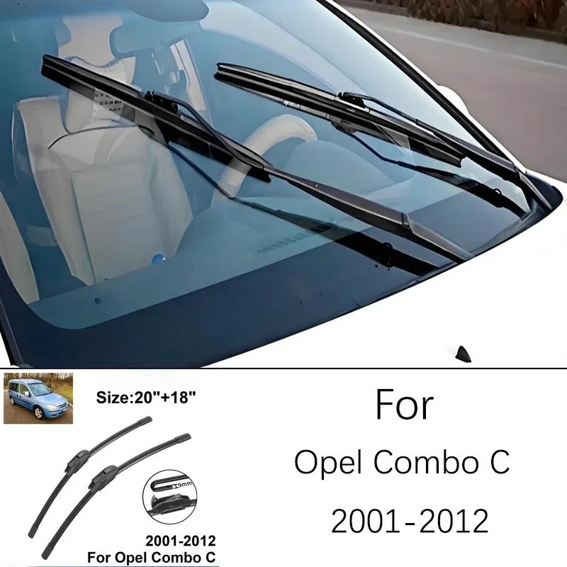 For Opel Combo C 2001-2012 2002 2003 2004 2005 2006 Windshield Wiper 20 18 Inches Rubber Front Wiper Blade Accessories