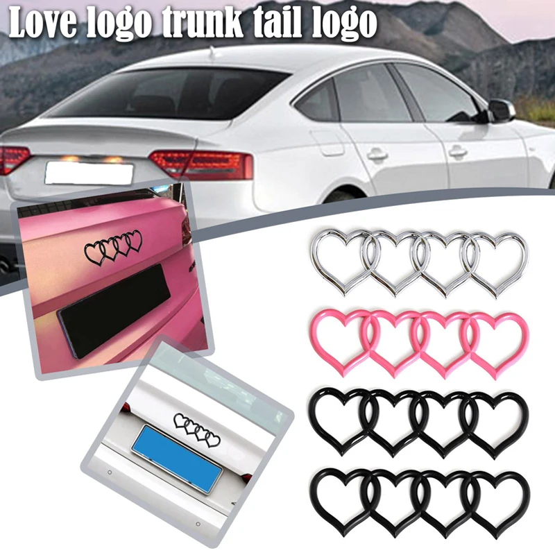 New Car Sticker Love Heart Logo Rear Trunk Tail Label Badge Emblem Decal For Audi Replacement Car Accessories V4M3