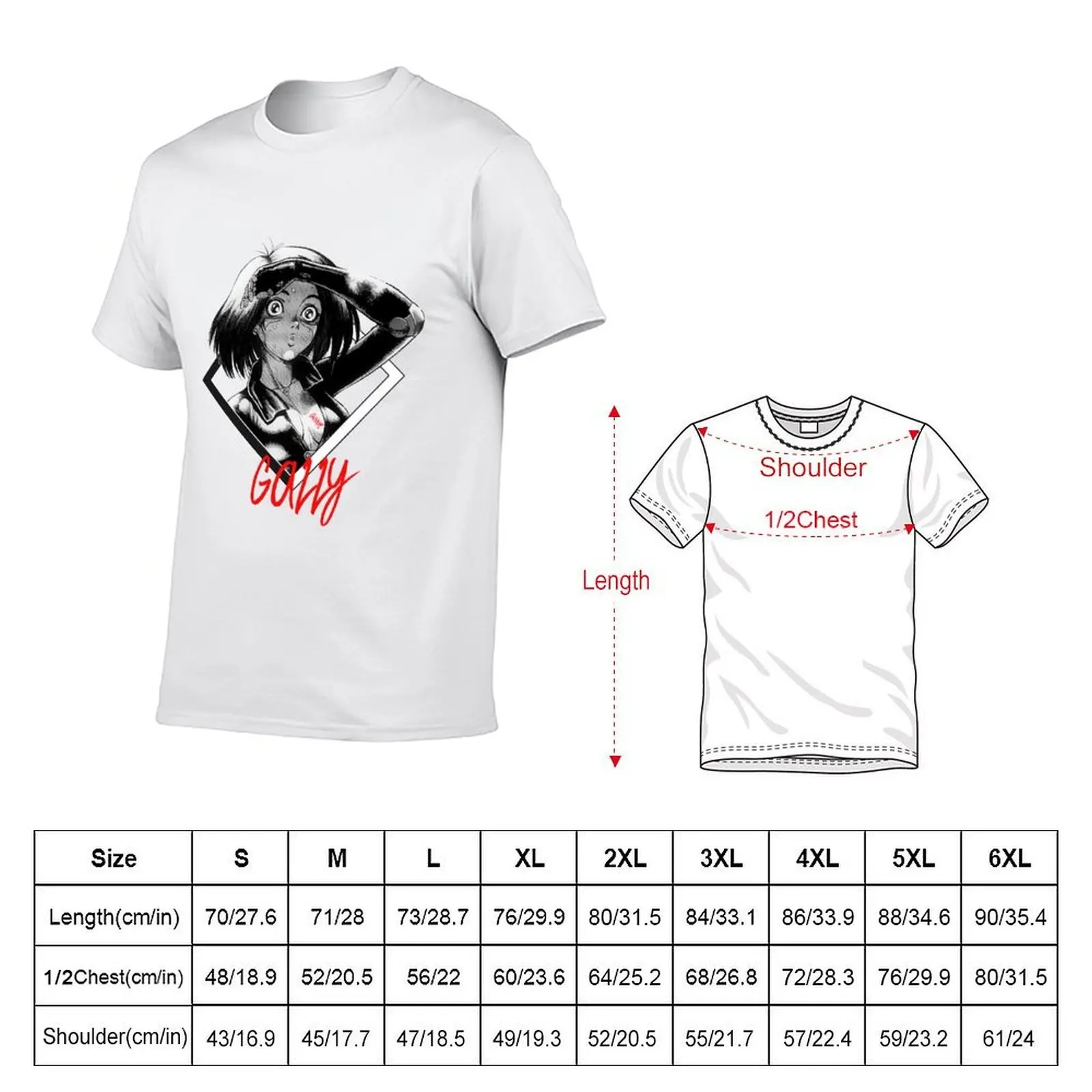 Gally / Alita GUNNM T-Shirt graphic t shirts for man cotton tshirt 100% T-Shirt