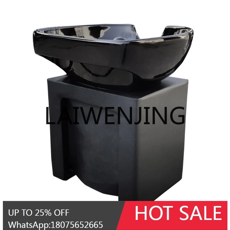 RWJ Barber Shop Shampoo Pool Flush Seat Vertical Flush Basin Simple Wash