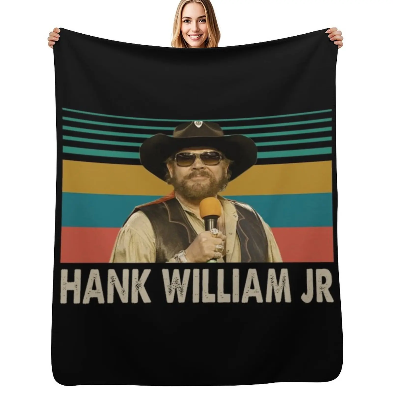 

Hank Williams Jr T-ShirtGraphic Hank Jr Williams Love Outlaw Music Throw Blanket Foldable Soft Warm Blanket for Outdoor Use