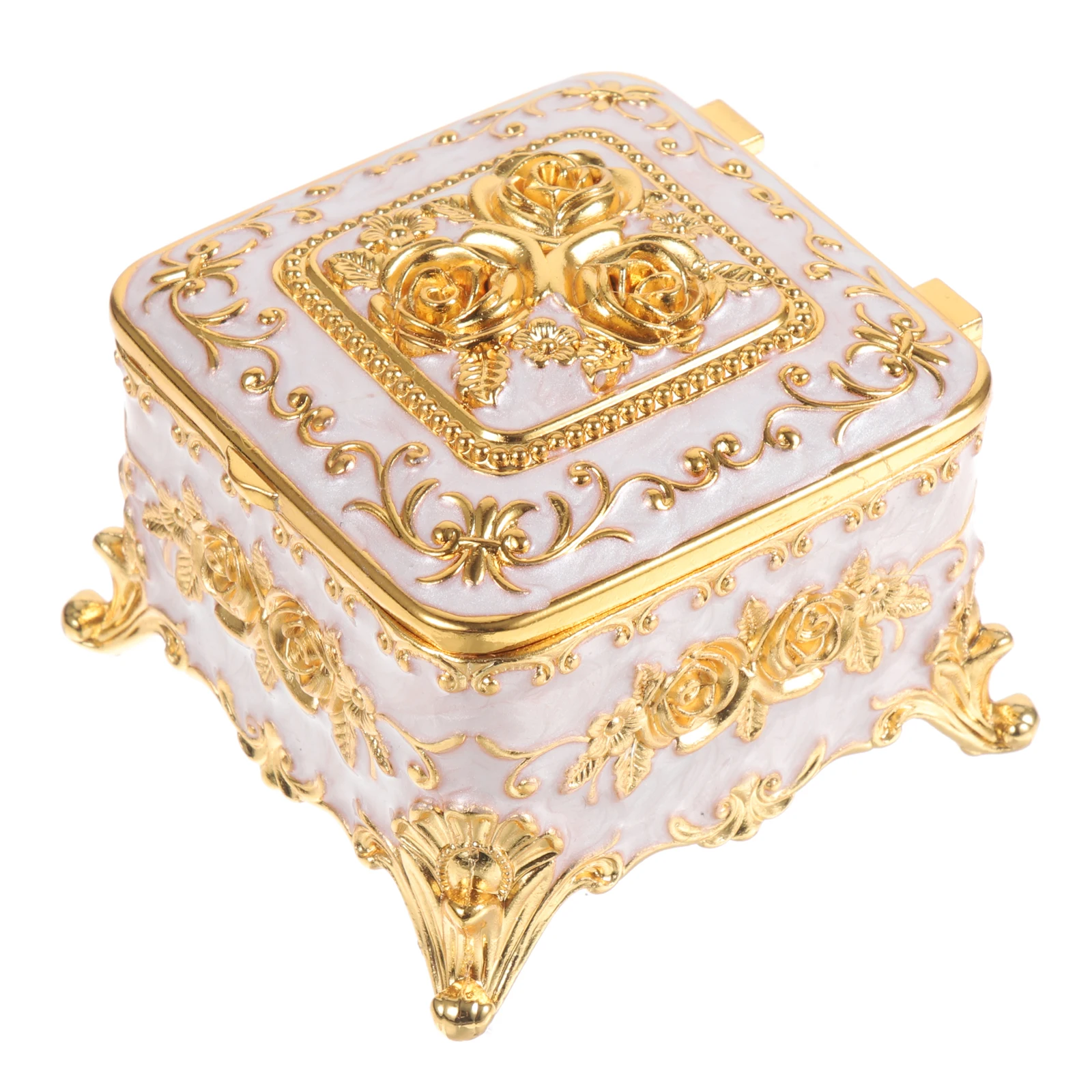 

Container Jewelry Storage Box Travel Organizer Alloy Desktop Exquisite Earring Case