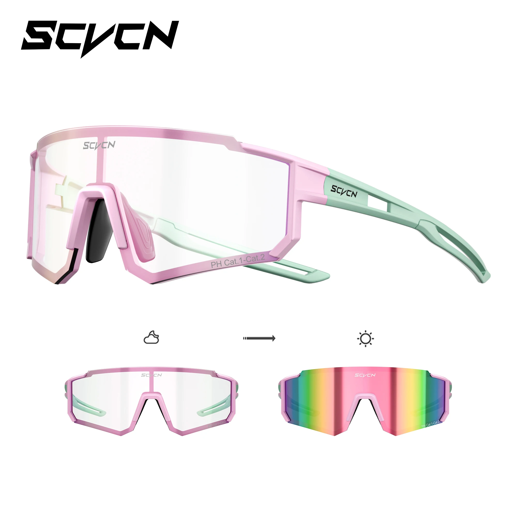 SCVCN Photochrome Sonnenbrille Outdoor Sport Fahrrad Radfahren Gläser Mann MTB Klettern Gläser Frauen Fahren Fahrrad Brillen Neue