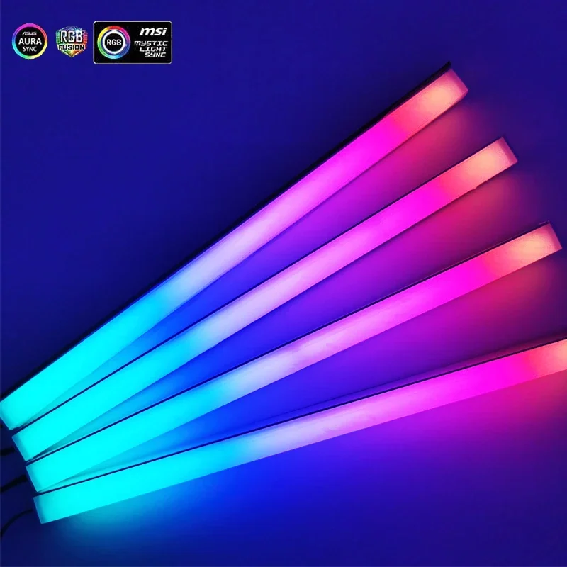 30cm Aluminum Alloy RGB PC Case LED Strip Magnetic Computer Light Bar 5V/3PIN ARGB Motherboard Light-Strip PC Game Light DIY