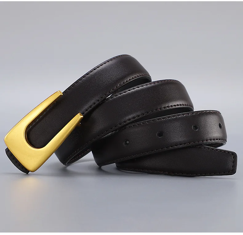 Damen Retro U-Schnallen Echtleder-Gürtel, Minimalistischer Vielseitiger Dekorativer Kleider- und Anzuggürtel, Schlanker Damen-Stil – Detail 20