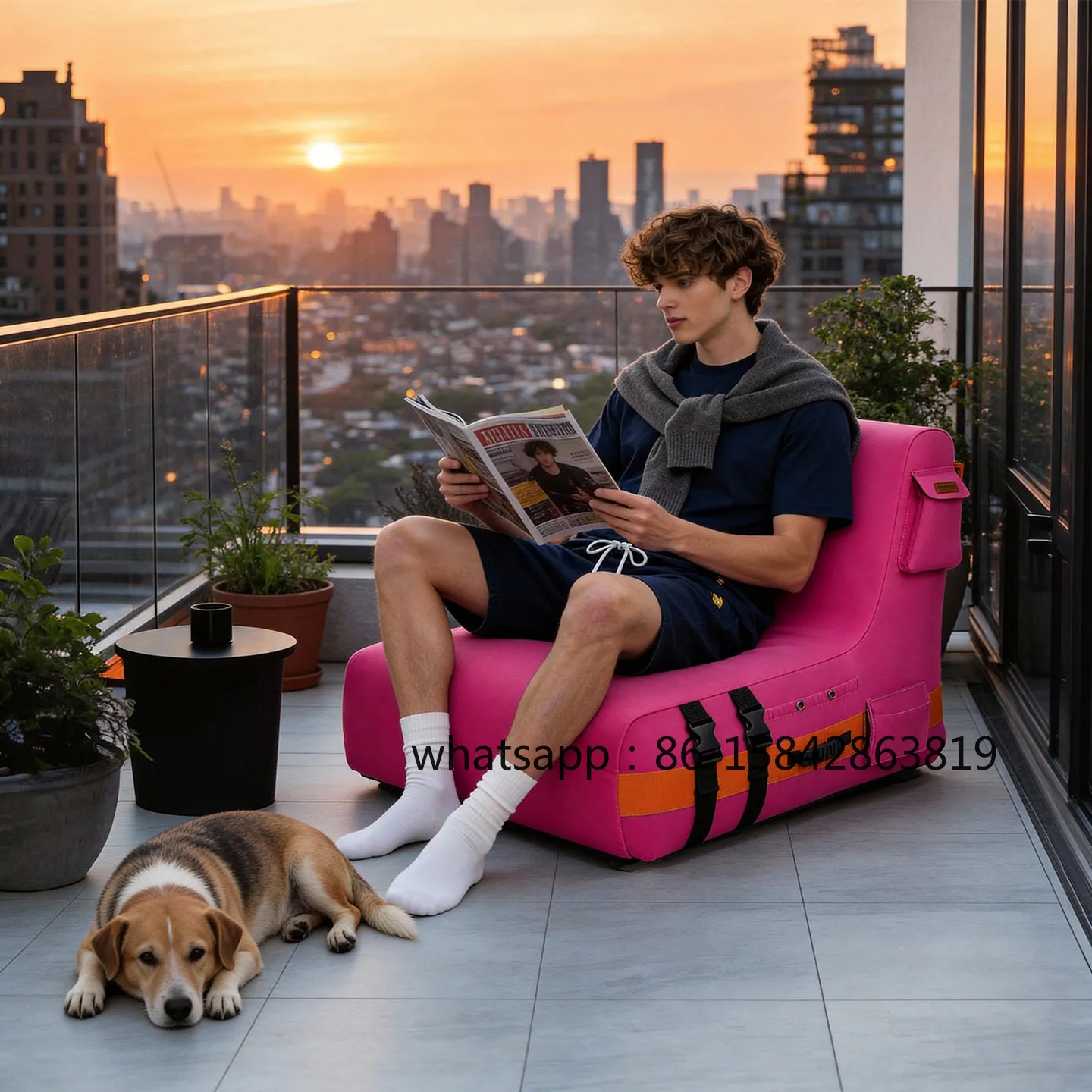 Indoor Automatic Inflatable Lazy Sofa Outdoor Single, Camping Sofa Cloud Seat Series