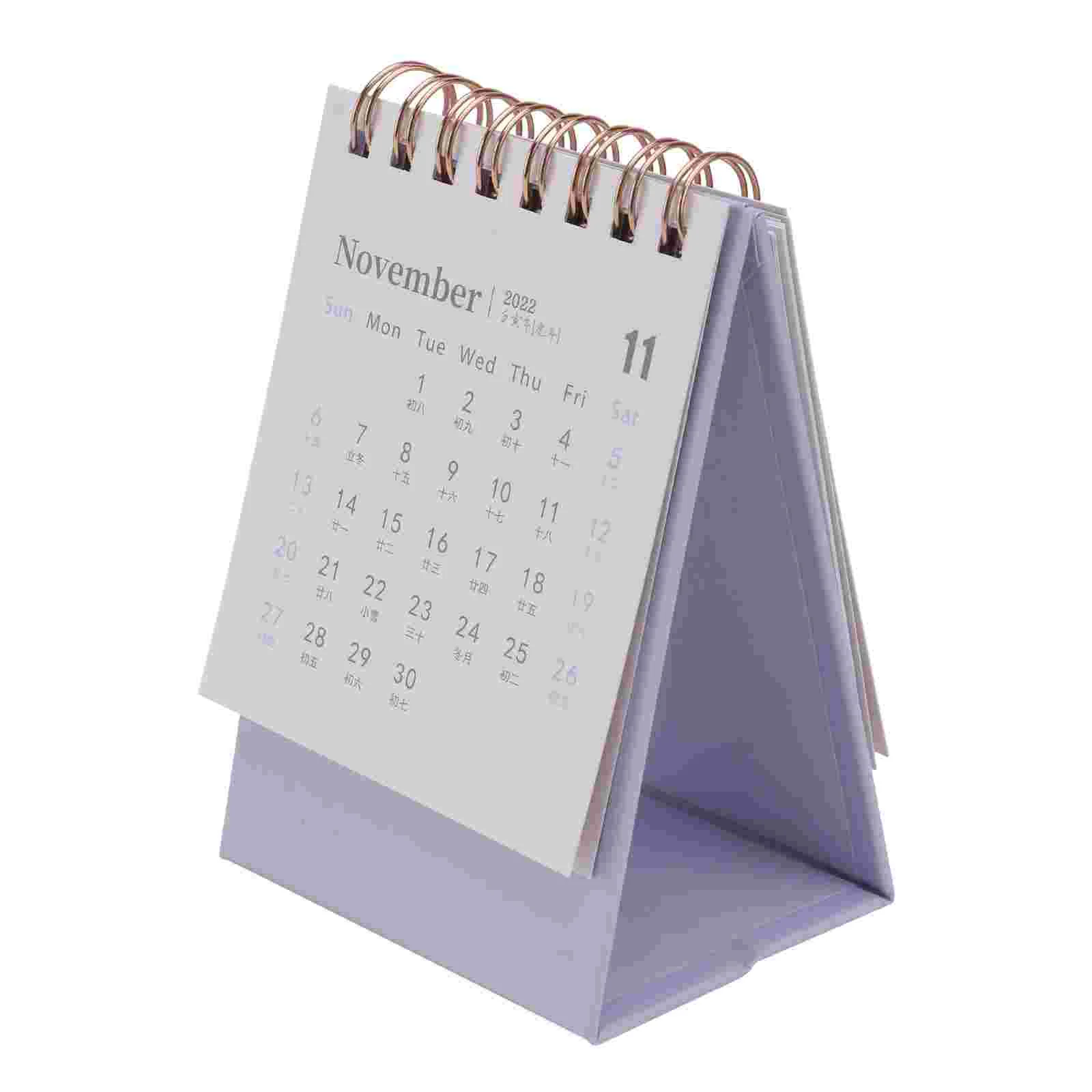 Calendario de escritorio para oficina, minimemos para mesa, caballete morado Miss, 2021, 2022