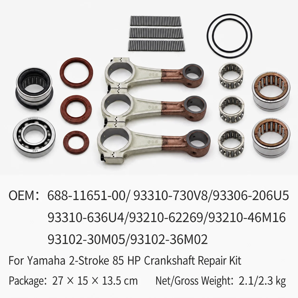 Crankshaft Connecting Rod Repair Kit for Yamaha 85HP 2-Stroke Outboard Motors
