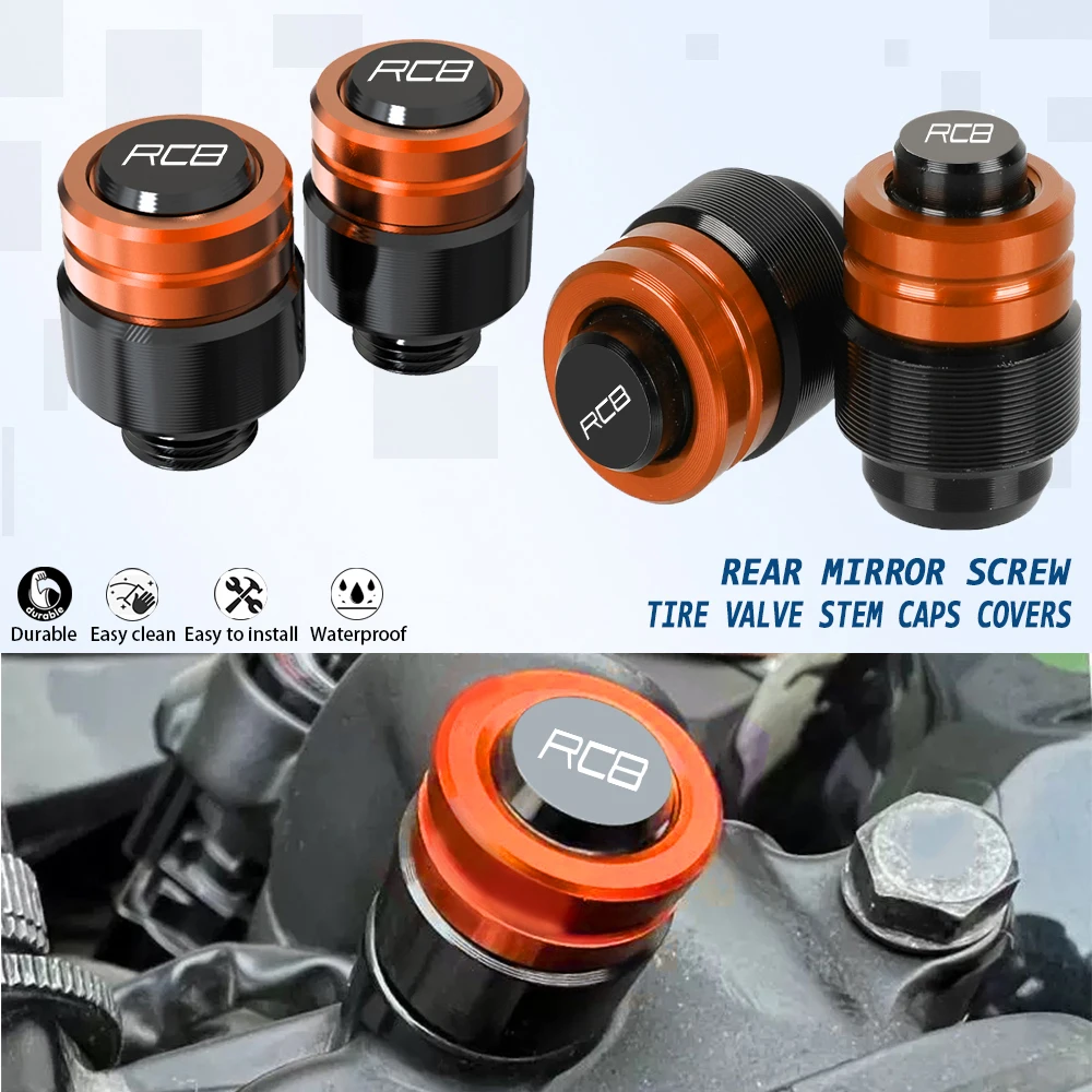 

For RC8 RC8R RC 8 RC8 R 2009-2014 2015 2016 2017 2018 2019 2020 2021 2022 2023 Tire Valve Stem Caps Covers Rear Mirror Screw