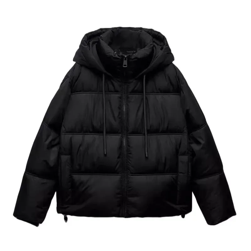 가을 겨울 새로운 여성 캐주얼 따뜻한 코튼 자켓 짧은 후드 코트 여성 패션 긴 소매 의류