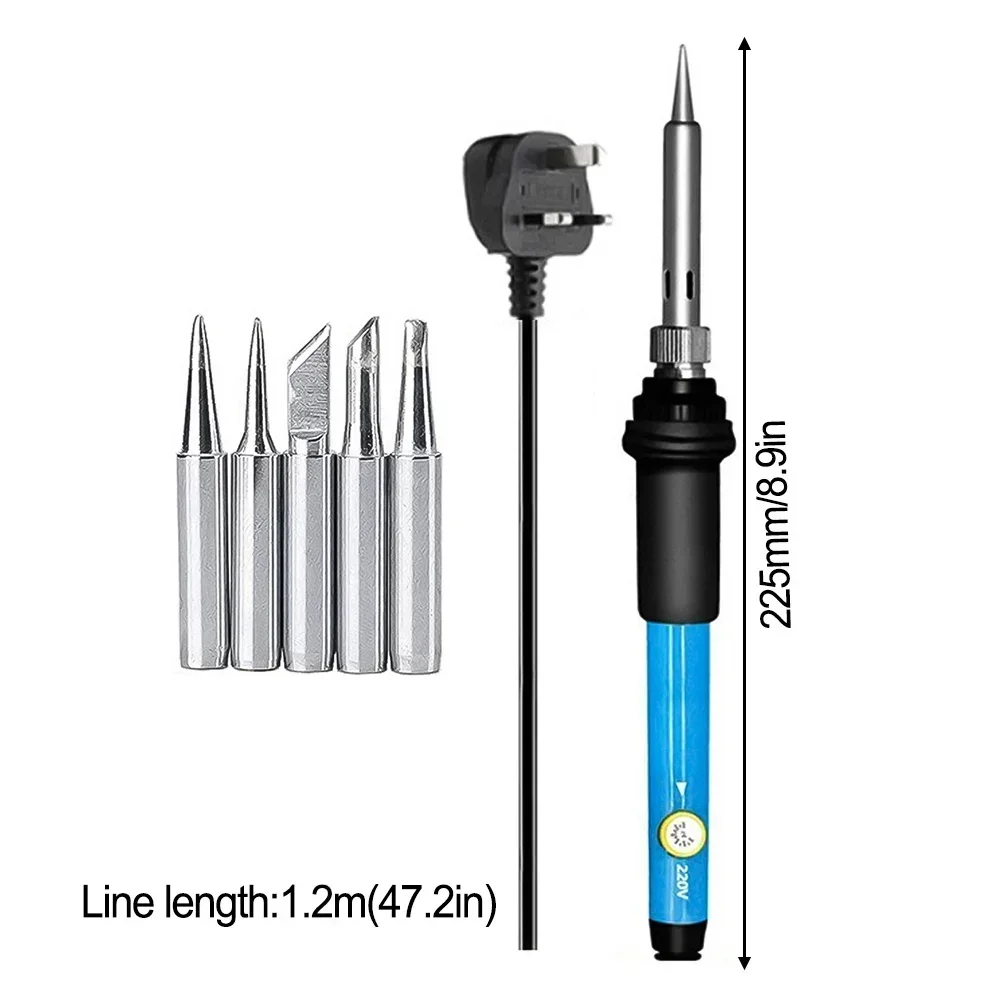 

Welding Solder Iron 1set Rework Temperature Heat Adjustable Soldering Pencil Tool Electric Tips Station Repair